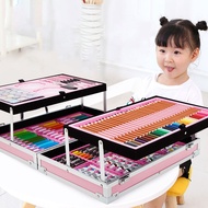 145pcs/Box Kids Painting Drawing Water Colour Crayon Marker Pens Art Supplies Set Lukisan Warna Air
