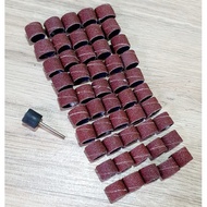 Set of 50 Round Tube Sanding Heads Size 13x14mm with 1 Holding Shaft for Handy Handheld Machine