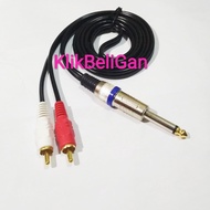 Kabel Mic/Gitar Jack Akai 6.5 Mono Male To 2 Rca Gold Plate 3 Meter