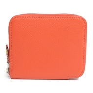 HERMES Epsom皮革/絲質Silk'In Compact Wallet錢包Rose Jaipur