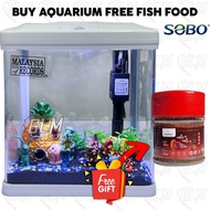 SOBO T-240F Mini Aquarium Fish Tank Set Lengkap (Pump, Filter, Led Light)L, J