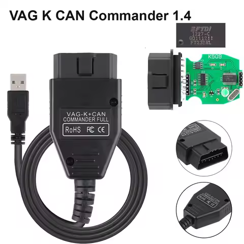 For VW/AUDI Commander 1.4 VAG K+CAN OBDII Scanner OBD2 Diagnostic Tools Car Accessories With FT232RL