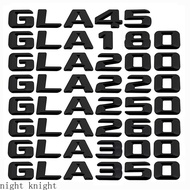 Night knight Modified Digital Alphabet Black and Silver GLA45 GLA180 GLA200 GLA220 GLA250 GLA260 GLA300 GLA350 Metal Car Rear Sticker for Mercedes Benz Auto 3D Letter Number Trunk Emblem Badge Decal Accessories