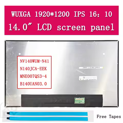 NV140WUM-N41 V8.0/V8.1 B140UAN03.0 N140JCA-EEK MNE007QS3-4 14 Inch Laptop LCD Screen Replacement Dis