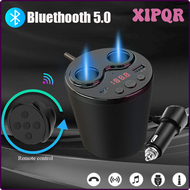 XIPQR เครื่องเล่น MP3บลูทูธสำหรับรถยนต์ในรถยนต์เครื่องส่งสัญญาณ FM ดิสก์ U บัตร TF ที่ชาร์จความเร็วสูงเครื่องเล่นเสียงที่จุดบุหรี่คู่ฟองน้ำขัดถูเพาเวอร์