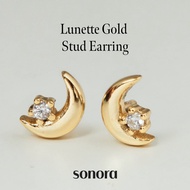 Sonora Lunette Gold Stud Earring, Rêverie Collection, 18K Gold Plated 925 Sterling Silver