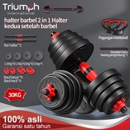 Set 30Kg Barbel Set Dumbell Alat Olahraga Rumahan Fitness Gym Alat