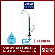 Arino Sink Tap with High Swivel "L" Spout and Lever Handle | T-3011B | Brass Material | Chrome Finis