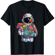 Men's cotton T-shirt EDM DJ Festival Outfit Men & Women Trippy Astronaut Art EDM Mushroom Psychedeli