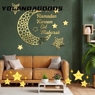 YOLA Mirror Stickers, DIY Ramadan Decors Wall Sticker,  Removable Home Decorations Arylic Eid Mubarak Wall Decal