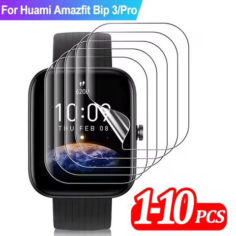 Soft TPU Film for Amazfit Bip 3 Bip 3 Pro Screen Protector Smartwatch Anti-Scratch Hydrogel Film for