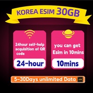 【South Korea】korea eSIM Korea Travel Total 30GB Korea Travel Prepaid eSIM Card 韩国上网卡