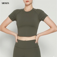 MOOTA Elara Plain Sporty Flexible Crop Top Paddle Yoga Gym - 080 Baju Sukan Perempuan Gym Shirt
