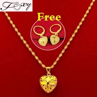 COD Pure Real 18K Saudi Gold Pawnable Necklace for Women Buy 1 Take 1 Earrings Original Necklace Fashion for Women Jewelry Gold Pawnable Sale Gifts for Women