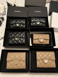 全新 Chanel classic black wallet flap 黑色金扣 短銀包 經典款 / Chanel black caviar ghw card holder 卡包黑金