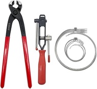 CV Joint Banding Tool with Cutter, Ear Clamp Pliers with 8pcs Single Ear CV Boot Clamps Tool Kit, Ea