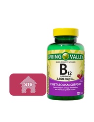 Spring Valley - Vitamin B12 Quick-Dissolve Tablets, 2,500 mcg, Cherry Flavor, 120 Count + STS Sticke