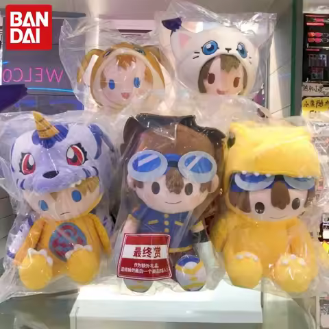 Bandai Ichibansho Digimon Plush Potepotte Tai Yamato Hikari Takeru Agumon Gabumon Soft Stuffed Anime