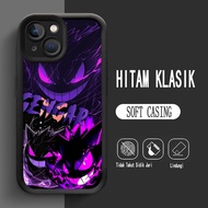 Y-25 Black Pokemon Gengar Silicone Casing for iphone 13 14 8 7 Pro Max Plus Case