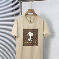 Coach's new classic men's clothing logo minimalist and fashionable casual round neck summer short sleeved T-shirt made of pure cotton