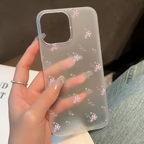 Flower Phone Case For iPhone 11 Case For iPhone 13 12 14 15 Pro Max 16 Plus 13 Mini Translucent Matt