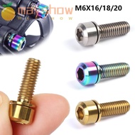 MAYSHOW Fixed Bolt M6 Outdoor MTB Cycling Titanium with Washer Bicycle Stems Screws