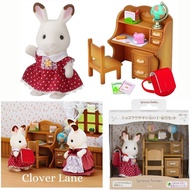 Sylvanian Families Chocolate Rabbit Sister Desk Set Doll House Furniture Accessories Miniature Toy