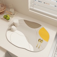 Kitchen Draining Mat Countertop Diatomite Earth Absorbent Anti-Scalding Pot Insulation Mat Bar Coast