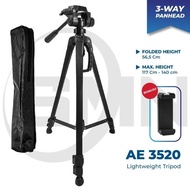 TERLARIS TRIPOD AE 3520 SERIES KAMERA DSLR HANDYCAM MIRRORLESS PLUS HOLDER HP (Terbaik)