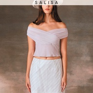 SALISA-OTS MESH PF24 Off-Shoulder Top