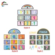 chulisia Hopscotch Footprint Floor Sticker, Cartoon Floor Decals Lattice Floor Sticker