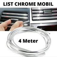 List Chrome Body Mobil Lis Dekorasi Interior Mobil Moulding Chrome Trim Strip 4M Lis Crom Mobil List