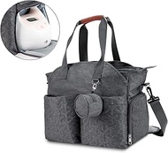 Breast Pump Bag - Baby Diaper Tote Bag with Laptop Sleeve Fit 15 Inch Laptop and Insulation Pocket, Fit Most Breast Pumps Like Medela, Spectra S1,S2 Avent（Grey）