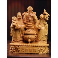 正宗小葉黃楊木雕精品福祿壽三星財神爺達摩神像擺件手把件裝飾品