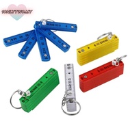 1ONLYTWO Folding Ruler, 0.5m 10-Fold with Keychain Plastic Ruler, Multi Functional Anti Pinch Double