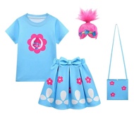 Trolls Themed Dress for Girls - Princess Costume | Poppy Style Party Wear