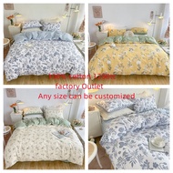 100% cotton【Pure Cotton】Super Single Queen King bedding Colorful Flower Pattern Fitted Bedsheet Beds