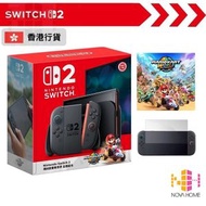 任天堂 - Switch 2 瑪利歐賽車世界主機組合 + 專用鋼化玻璃貼【香港行貨】