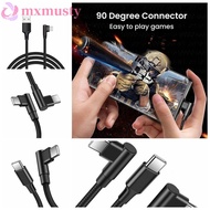 MXMUSTY 90 Degrees Type C Cable, Nylon Braid Elbow PD 60W Quick Charger Cord, Convenient Data Transm