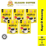 Kluang Black Coffee Cap Televisyen Kopi-O Kosong (20 Individual Sachets x 5 Packs)