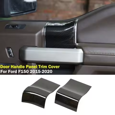 New-Interior Door Handle Panel Trim Cover Decor For Ford F150 2015-2020 Carbon Fiber 2DR