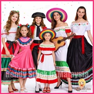 Mexico Mexican Scotland Costume Traditional Performance Clothes Adult Women Kids