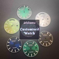 [NH35] Watch Subtitle Modified Dual Calendar 31mm Multicolor Silver Strip Nail Adapt 8285 Mechanical