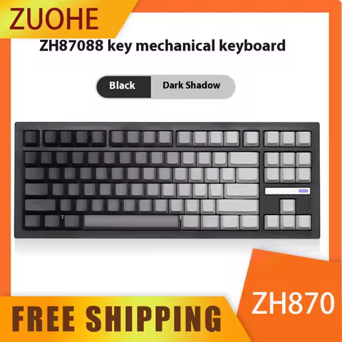 Zuohe ZH870 Mechanical Keyboard 88Keys Three Mode RGB Bluetooth Wireless Gaming Keyboard Hot Swap Cu