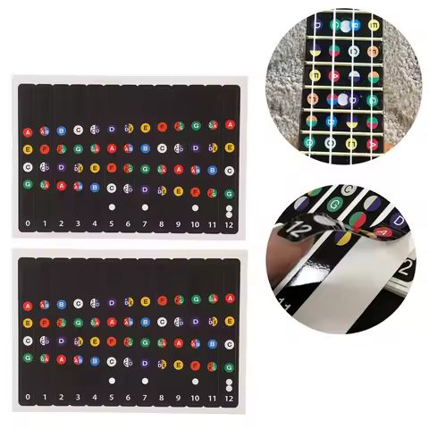 2Pcs Ukulele Fretboard Stickers Chord Fret Note PVC Finger Guide Chord Fret Stickers for Beginner Co