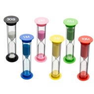 6Pcs Sand Timer Assortment Plastic Hourglass Timer Colorful Sandglass Hourglass Small 30sec/1min/2mi