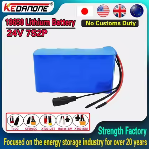2026 New 100Ah 24V 7S2P 18650 Li-ion Rechargeable Battery Pack Suitable for Battery Replacement of 2