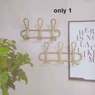 Rattan Wall Hooks - Kids Room Decorative Hanger Clothes & Hat Organizer Hanging Storage Rack for Chi