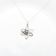 [Angel & Me] Scientific Atomic s925 Sterling Silver Necklace Birthday Gift Street Hip Hop