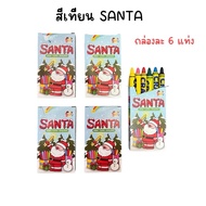(12 Boxes Per Dozen) 6 Crayons SANTA Brand